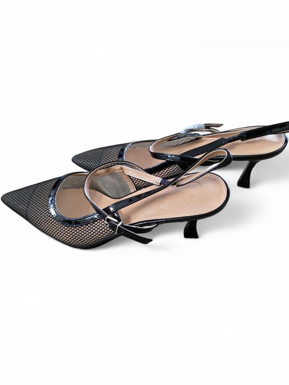 Women’s Black Mesh Slingback Heels